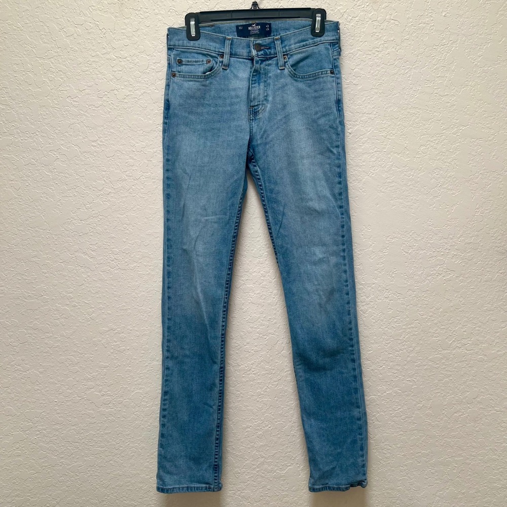 Hollister Slim Straight Epic Flex Jeans Light Wash Blue Mens 28x32 Streewear